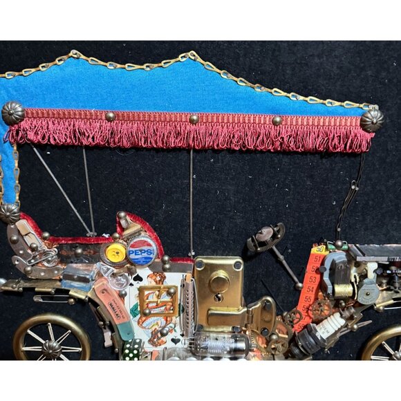 Vintage Steampunk Wall Art Model T Car with Working Music box Signed 1987 - Picture 4 of 8